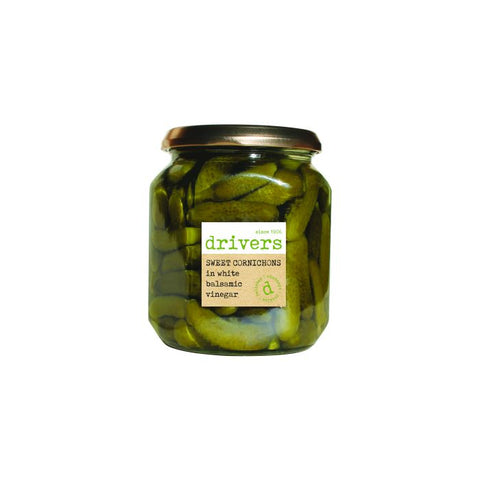 Drivers Sweet Cornichons in White Balsamic Vinegar