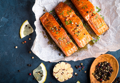 2 Garlic & Herb infused Salmon portions